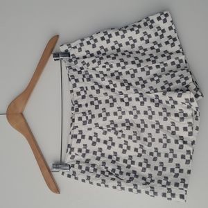𝅺madewell Womens Black and White Crosshatch Cotton Deck Pleated Shorts Size 4